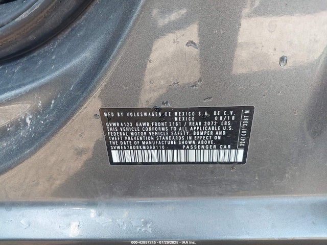Aukcja sprzedaży 2019 Volkswagen Jetta 1.4t Sel, vin: 3VWE57BU8KM090110, numer aukcji: 42857245