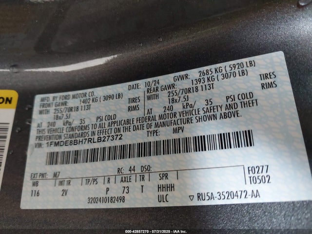 1FMDE8BH7RLB27372 Ford ecoboost