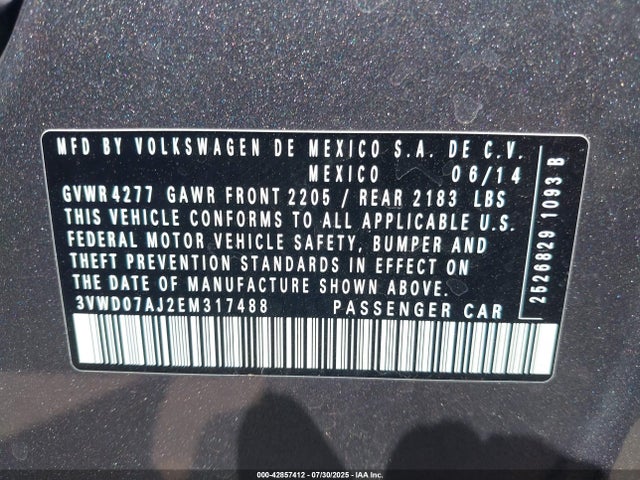 3VWD07AJ2EM317488 Volkswagen Jetta