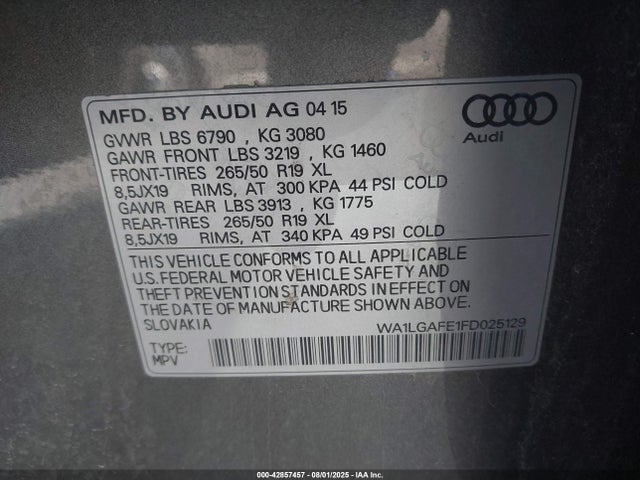 2015 AUDI Q7 WA1LGAFE1FD025129 Photo 8