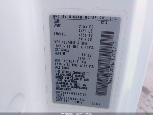 Nissan 2015 2015 3N6CM0KN6FK702767 Image 9
