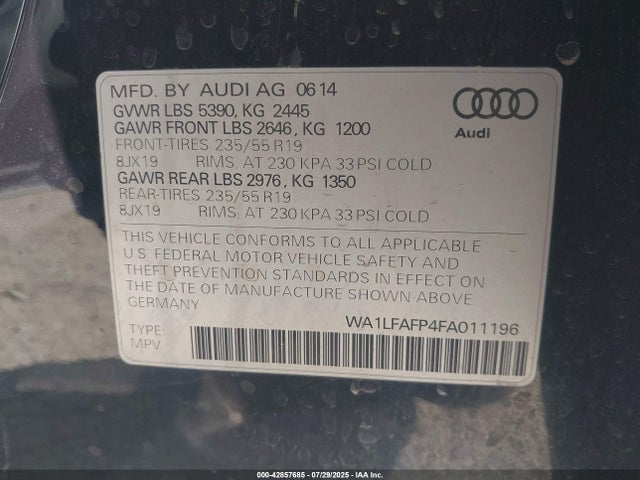 2015 AUDI Q5 WA1LFAFP4FA011196 Photo 8