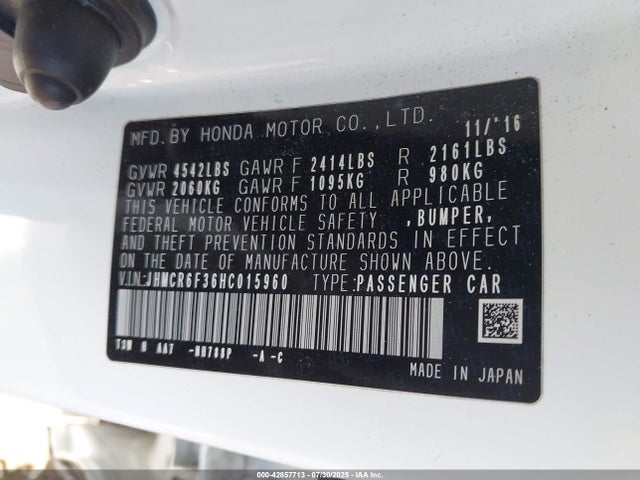 Honda lfa1 2017 JHMCR6F36HC015960 Image 9