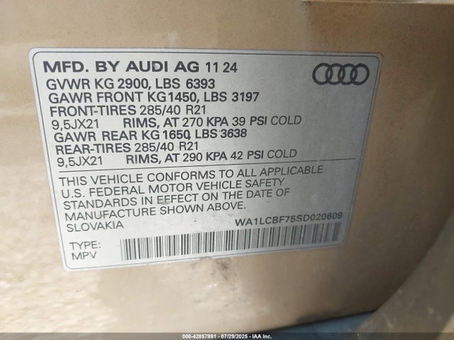 2025 AUDI Q7 WA1LCBF75SD020609 Photo 8