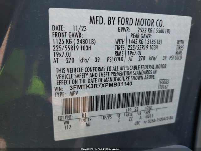 Ford 2023 2023 3FMTK3R7XPMB01140 Image 9
