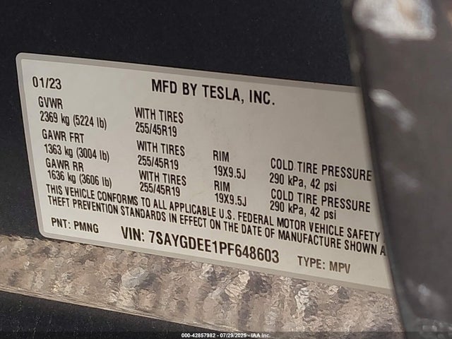 2023 TESLA MODEL Y 7SAYGDEE1PF648603 Photo 8