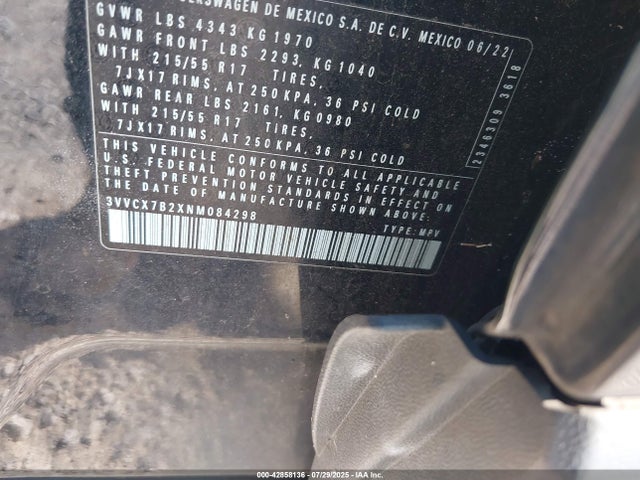Volkswagen tsi 2022 3VVCX7B2XNM084298 Image 9
