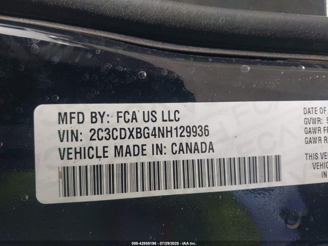 2C3CDXBG4NH129936 Dodge Charger
