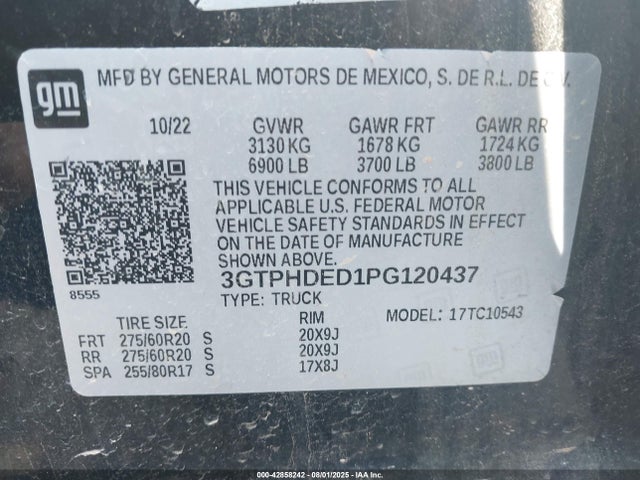 3GTPHDED1PG120437 GMC l84