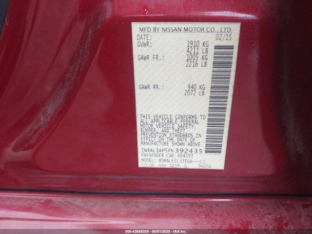 1N4AL3AP5FN392435 Nissan 2015