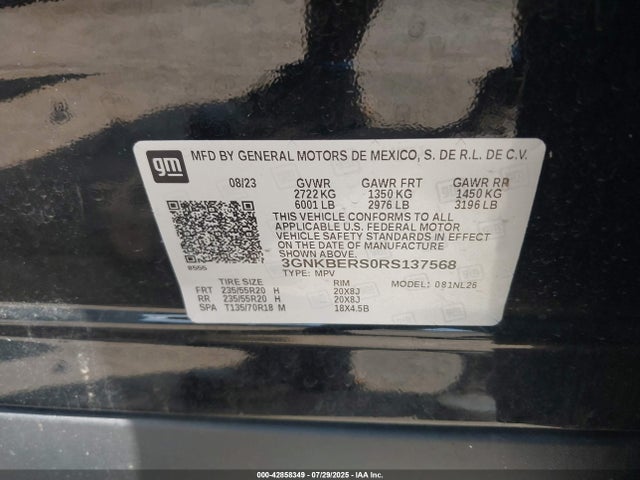 3GNKBERS0RS137568 Chevrolet lgx