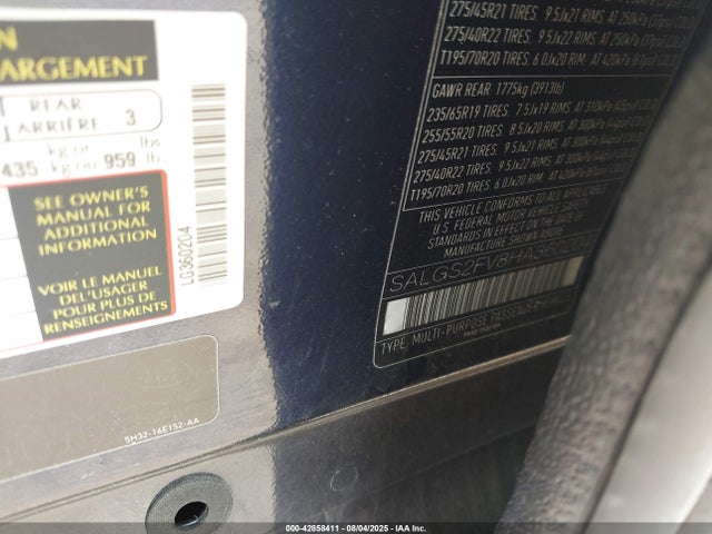 Land Rover s/c lev3 sulev30 2017 SALGS2FV8HA360204 Image 9