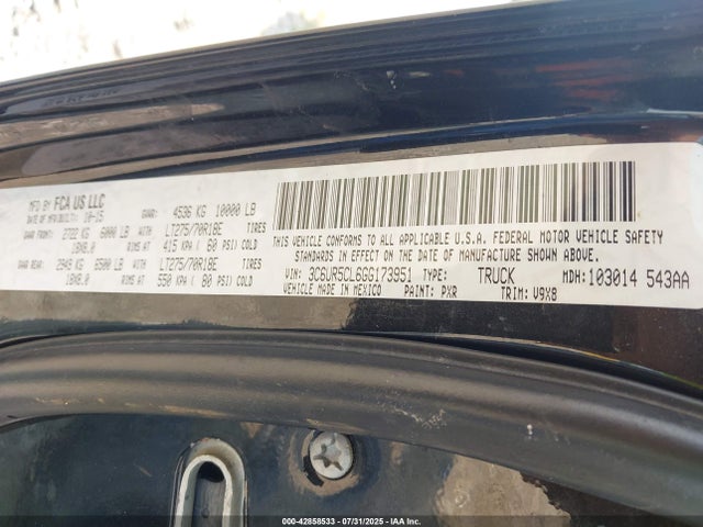 RAM 2016 2016 3C6UR5CL6GG173951 Image 9