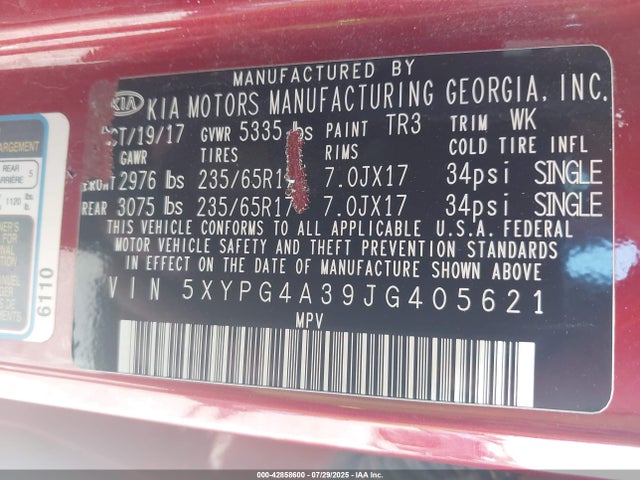 5XYPG4A39JG405621 KIA gdi theta-ii