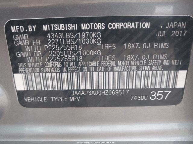 2017 MITSUBISHI OUTLANDER SPORT JA4AP3AU0HZ069517 Photo 8