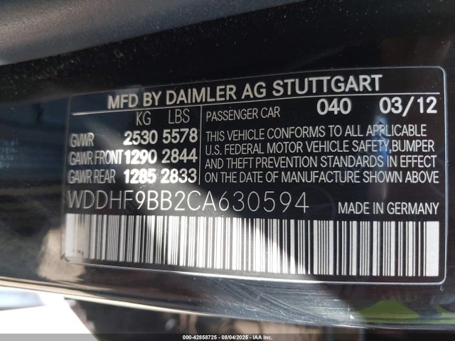 2012 MERCEDES-BENZ E 550 WDDHF9BB2CA630594 Photo 8