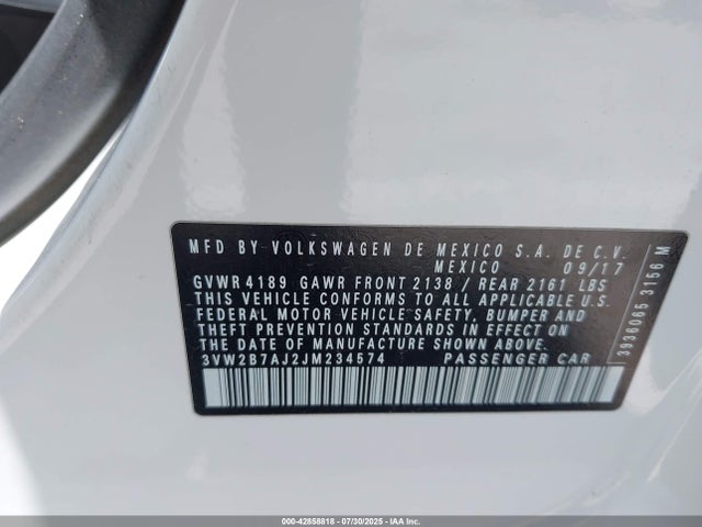 Volkswagen 1.4 tsi 2018 3VW2B7AJ2JM234574 Image 9