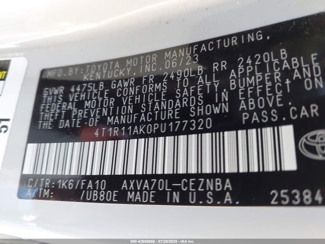 4T1R11AK0PU177320 Toyota a25a-fks