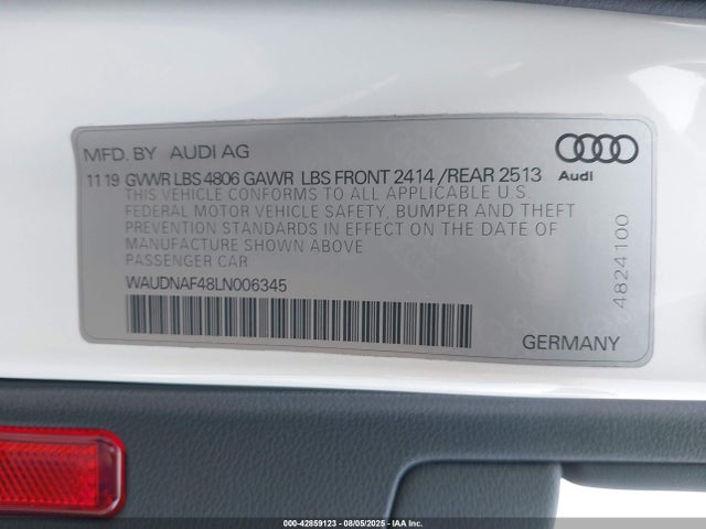 2020 AUDI A4 WAUDNAF48LN006345 Photo 8