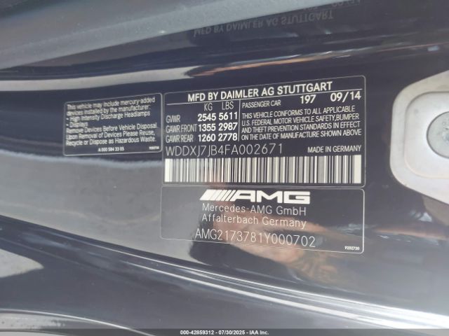 2015 MERCEDES-BENZ AMG S 63 WDDXJ7JB4FA002671 Photo 8