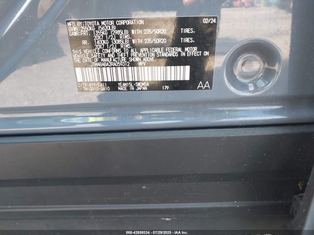 JTMABABA2RA059312 Subaru 1ym motor