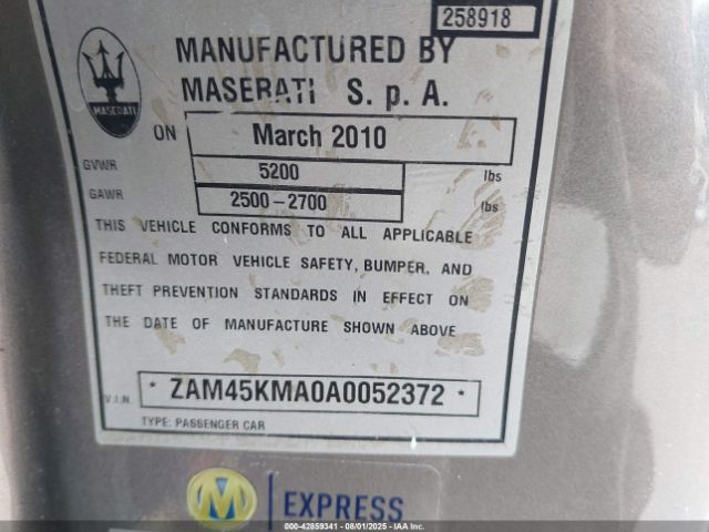 2010 MASERATI GRANTURISMO ZAM45KMA0A0052372 Photo 8