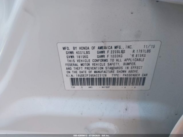 2016 ACURA ILX 19UDE2F36GA023126 Photo 8