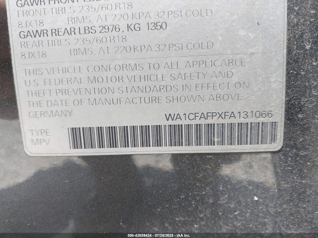 2015 AUDI Q5 WA1CFAFPXFA131066 Photo 8