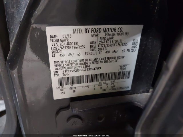 Ford F-250 2016 1FT7W2B66GEB94783 Image 9