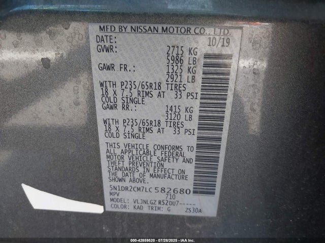 Nissan 2020 2020 5N1DR2CM7LC582680 Image 9