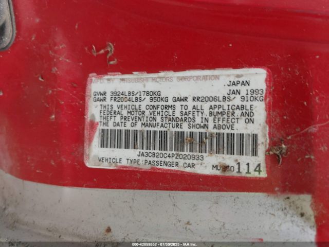 1993 MITSUBISHI EXPO JA3CB20C4PZ020933 Photo 8