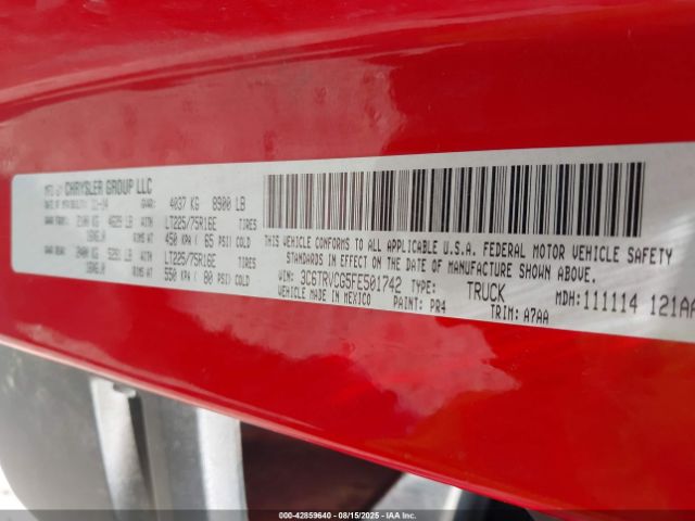 2015 RAM PROMASTER 2500 3C6TRVCG5FE501742 Photo 8