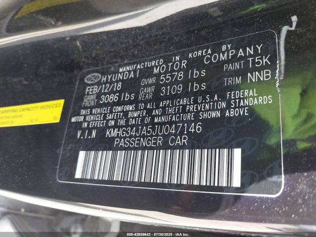 Genesis t-gdi lamda ii 2018 KMHG34JA5JU047146 Image 9