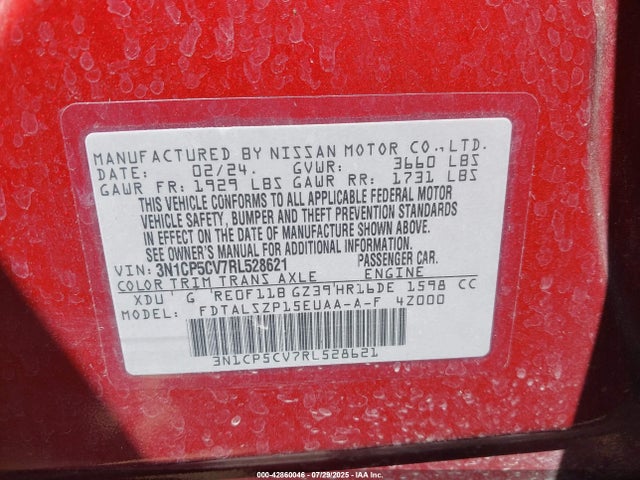 Nissan Kicks 2024 3N1CP5CV7RL528621 Image 9