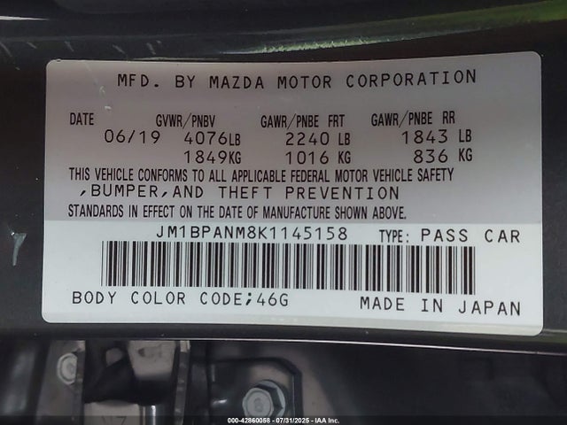 JM1BPANM8K1145158 Mazda py cylinder deactivation