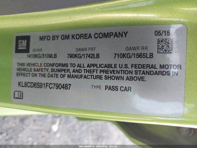 Chevrolet ll0 2015 KL8CD6S91FC790487 Image 9