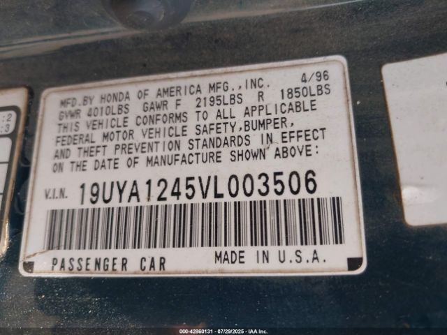 1997 ACURA CL 19UYA1245VL003506 Photo 8