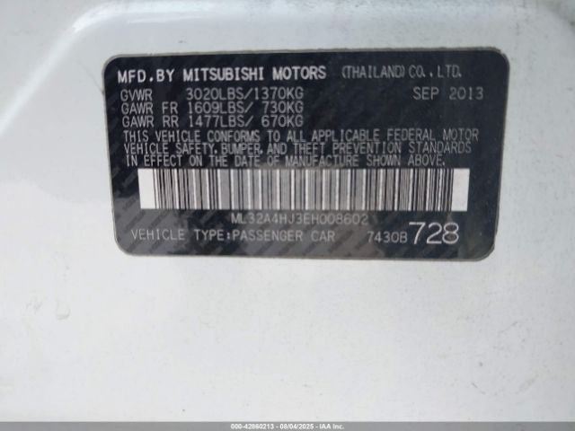 2014 MITSUBISHI MIRAGE ML32A4HJ3EH008602 Photo 8