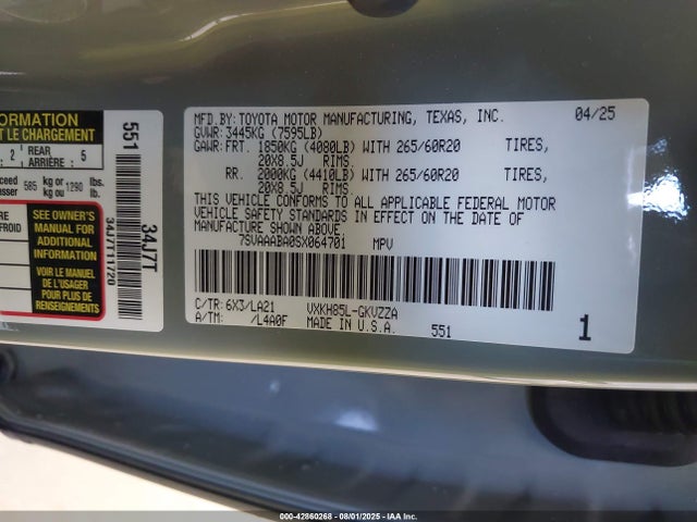 Toyota v35a-fts 2025 7SVAAABA0SX064701 Image 9