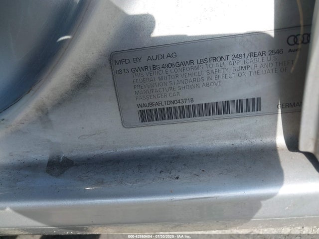 2013 AUDI A4 WAUBFAFL1DN043718 Photo 8