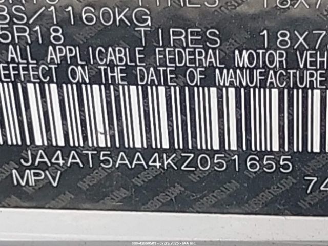 2019 MITSUBISHI ECLIPSE CROSS JA4AT5AA4KZ051655 Photo 8