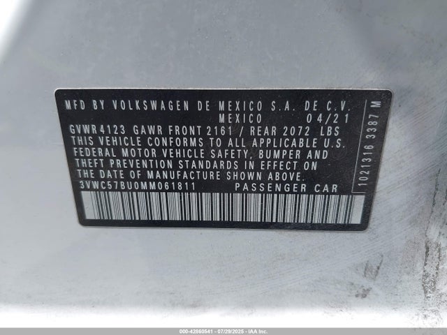 Volkswagen tsi 2021 3VWC57BU0MM061811 Image 9