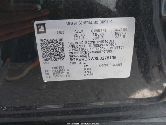 5GAERBKW8LJ278105 Buick lfy - spark ignited direct injection, atss, gen1