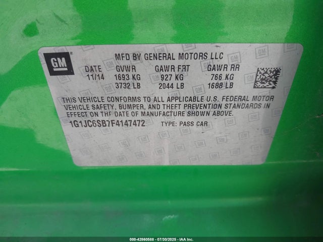 Chevrolet LUV 2015 1G1JC6SB7F4147472 Image 9