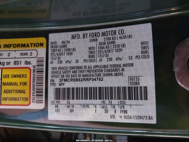Ford dragon 2024 3FMCR9B62RRF04762 Image 9