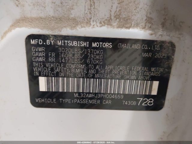 2023 MITSUBISHI MIRAGE ML32AWHJ3PH004659 Photo 8