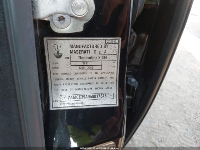 2005 MASERATI QUATTROPORTE ZAMCE39A950017345 Photo 8
