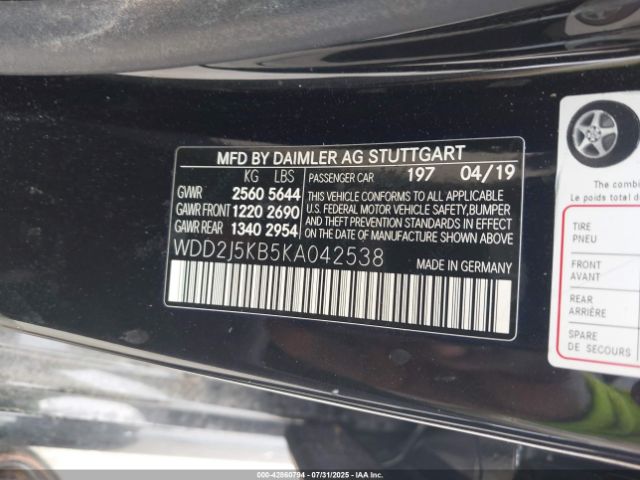 2019 MERCEDES-BENZ CLS 450 WDD2J5KB5KA042538 Photo 8