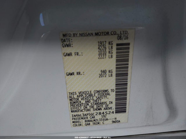 1N4AL3AP5GC284524 Nissan 2016