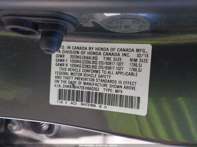 Honda k24z7 2014 2HKRM4H70EH660263 Image 17